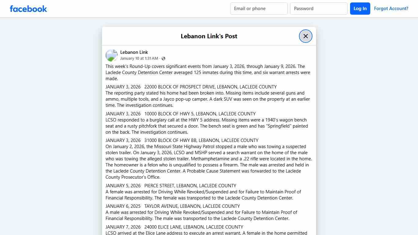 Lebanon Link - This week’s Round-Up covers significant... Facebook